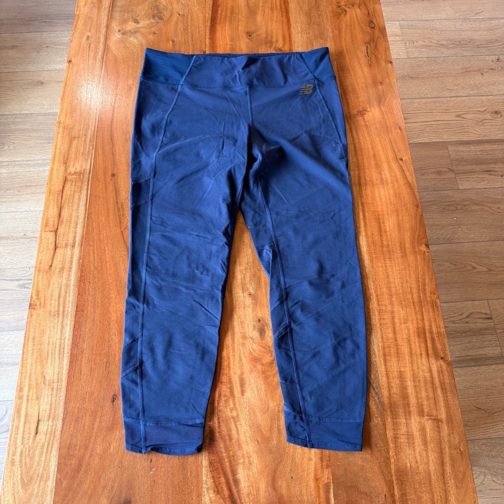 New Balance Women's Navy Blue Leggings with Sheer Panels Size XL